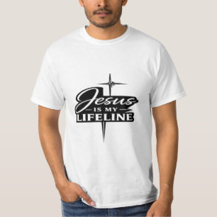 Jezus is mijn reddingslijn Christelijk geloof Graf T-shirt