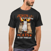 Jezus is mijn reddingspatten zijn mijn therapie t-shirt (Voorkant)