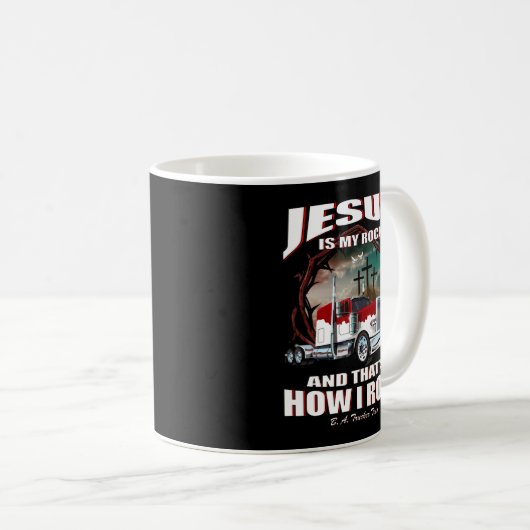 Jezus is mijn Rock Trucker Mok (Voorkant rechts)