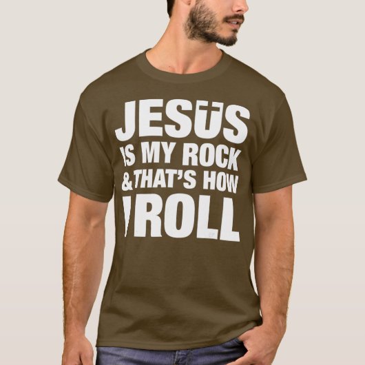 Jezus is mijn rots en dat is hoe ik Christelijk wo T-shirt (Voorkant)