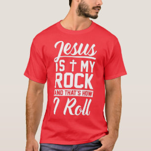 Jezus is mijn rots en zo ben ik Christelijk T-shirt