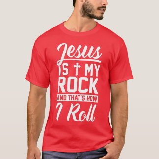 Jezus is mijn rots en zo ben ik Christelijk T-shirt