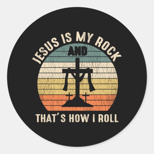Jezus is mijn rots Jezus Lover Christelijk geloof Ronde Sticker (Voorkant)