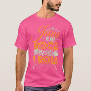Jezus is mijn rots, zo rol ik Jezus Christelijk T-shirt