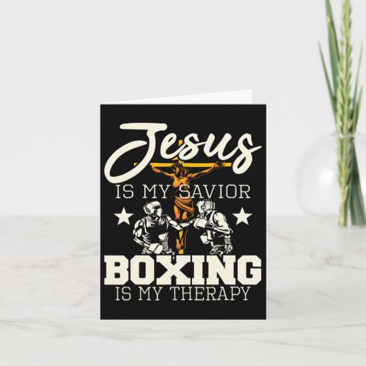 Jezus is mijn savior Boxing is mijn therapie - Gym Kaart (Voorkant)