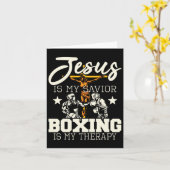 Jezus is mijn savior Boxing is mijn therapie - Gym Kaart (Gele Bloem)