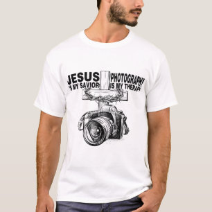 Jezus is mijn savior fotografie is mijn therapie t-shirt