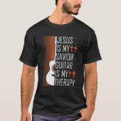 Jezus is mijn Savior Guitar is mijn Christelijke t T-shirt (Voorkant)