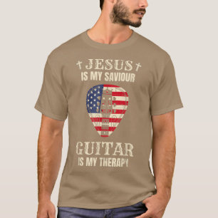 Jezus is mijn Savior Guitar is mijn therapie voor T-shirt