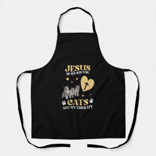 Jezus is mijn savior katten zijn mijn Christelijke Schort