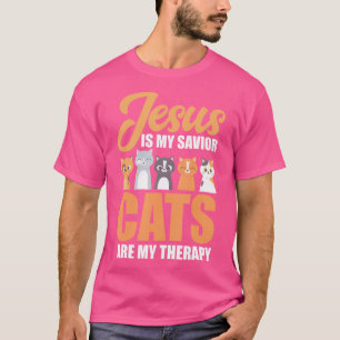 Jezus is mijn savior katten zijn mijn Christelijke T-shirt