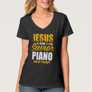 Jezus is mijn savior Piano zijn mijn Christelijke  T-shirt