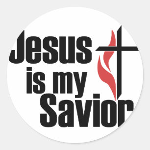 Jezus is mijn Savior Ronde Sticker