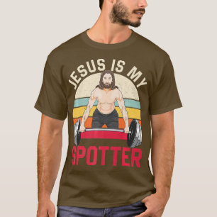 Jezus is mijn Spotter Grappig Christelijk Gym Prem T-shirt
