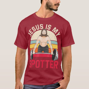 Jezus is mijn Spotter Grappige Christelijke Gym T-shirt