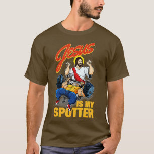 Jezus is mijn spotter Jezus bodybuilding en tilt T-shirt