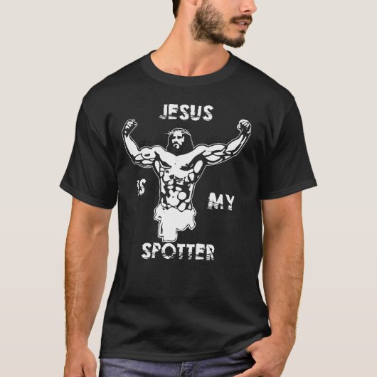 Jezus is mijn spotter t-shirt (Voorkant)