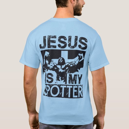 Jezus is mijn spotter t-shirt (Achterkant)