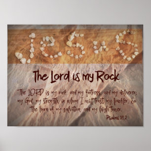 Jezus is mijn steen met bijbelse Verse Poster