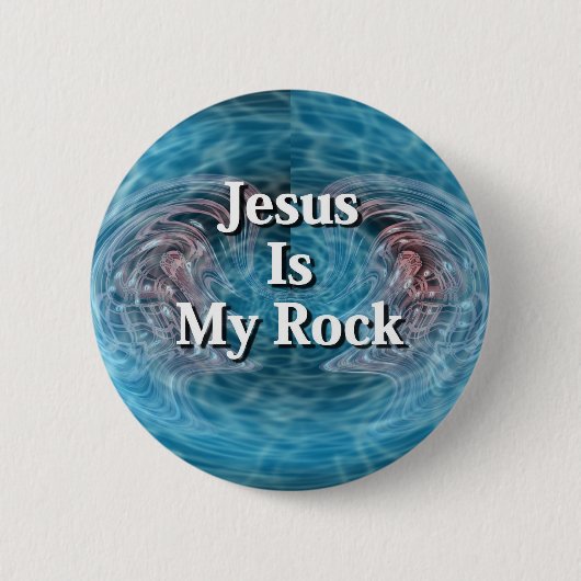 Jezus is mijn steen ronde button 5,7 cm (Voorkant)