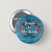 Jezus is mijn steen ronde button 5,7 cm (Voorkant /achterkant)