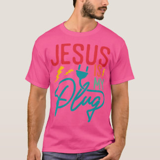 Jezus is mijn stekker - Grappig Christelijk geloof T-shirt