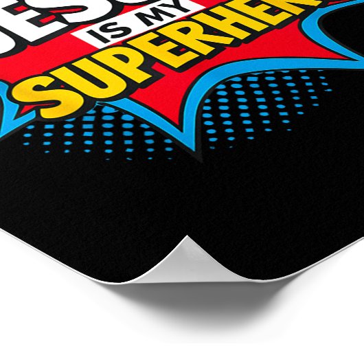 Jezus is mijn superheld Christelijk Poster (Hoek)