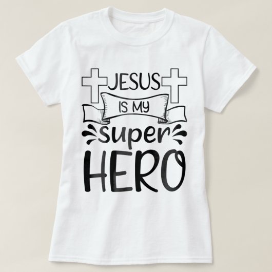 Jezus is mijn superheld Christelijke Kinder Cute P T-shirt (Design voorkant)