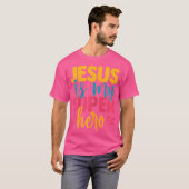 Jezus is mijn superheld Christelijke Kinder Schatt T-shirt (Voorkant volledig)