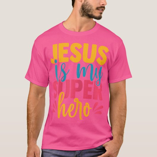Jezus is mijn superheld Christelijke Kinder Schatt T-shirt (Voorkant)