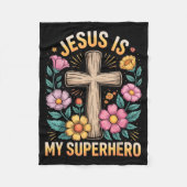 Jezus Is Mijn Superheld Fleece Deken (Voorkant)