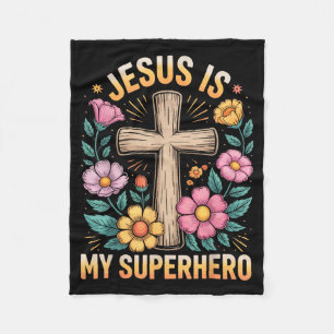 Jezus Is Mijn Superheld Fleece Deken