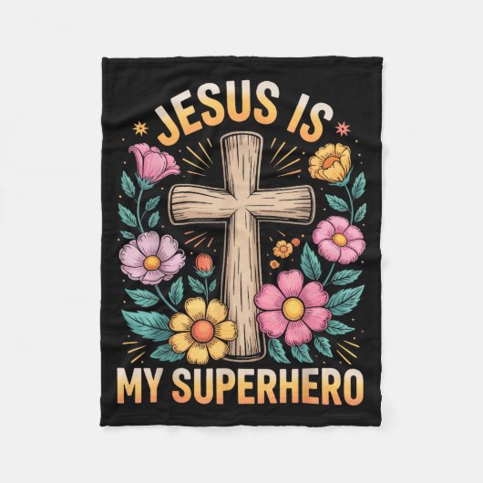Jezus Is Mijn Superheld Fleece Deken (Voorkant)