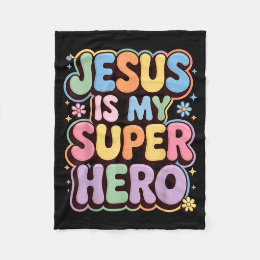 Jezus is mijn superheld fleece deken (Voorkant)
