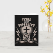 Jezus Is Mijn Superheld Funny Christelijke Workout Kaart (Gele Bloem)