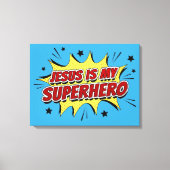 Jezus is mijn superheld Kinder en volwassen Christ Canvas Afdruk (Voorkant)