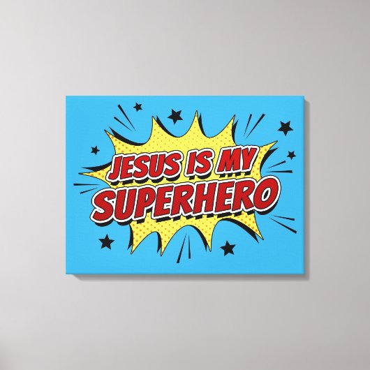 Jezus is mijn superheld Kinder en volwassen Christ Canvas Afdruk (Voorkant)