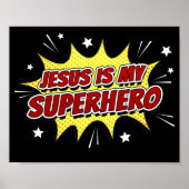 Jezus is mijn superheld Kinder en volwassen Christ Poster (Voorkant)