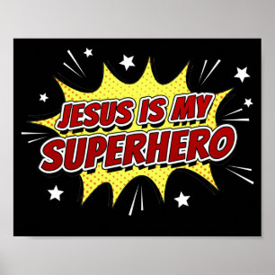 Jezus is mijn superheld Kinder en volwassen Christ Poster