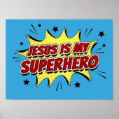 Jezus is mijn superheld Kinder en volwassen Christ Poster (Voorkant)
