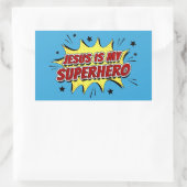 Jezus is mijn superheld Kinder en volwassen Christ Rechthoekige Sticker (Tas)
