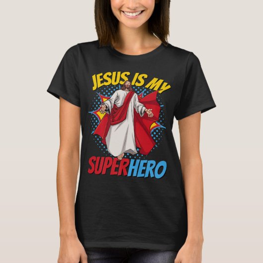 Jezus is mijn superheld krachtige Christelijke str T-shirt (Voorkant)