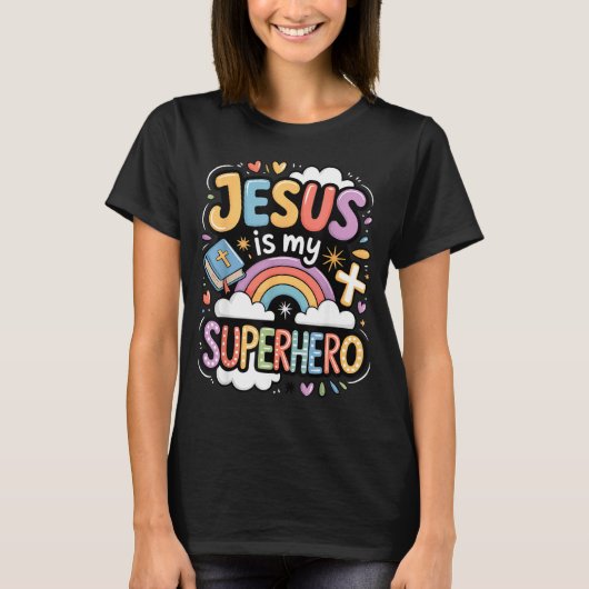 Jezus is mijn superheld t-shirt (Voorkant)