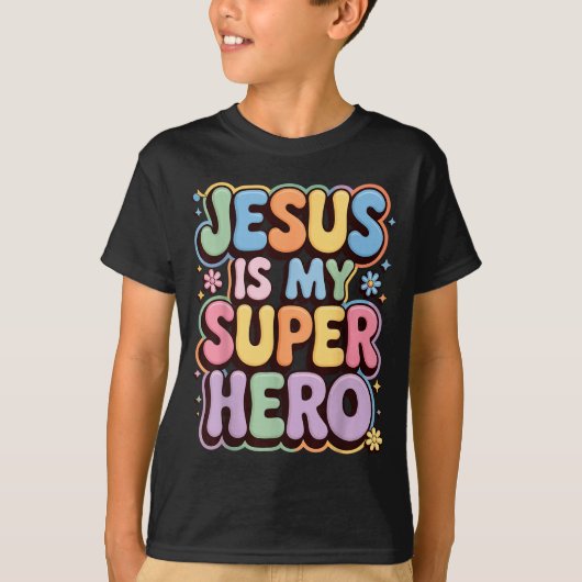 Jezus is mijn superheld  t-shirt (Voorkant)
