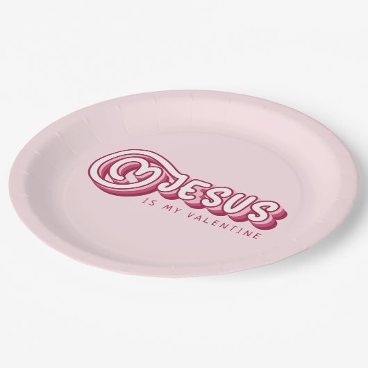 Jezus is mijn Valentijn Christelijk Rode Hart Retr Papieren Bordje (Gekanteld)