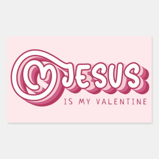 Jezus is mijn Valentijn Christelijk Rode Hart Retr Rechthoekige Sticker (Voorkant)