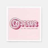 Jezus is mijn Valentijn Christelijk Rode Hart Retr Servet (Voorkant)