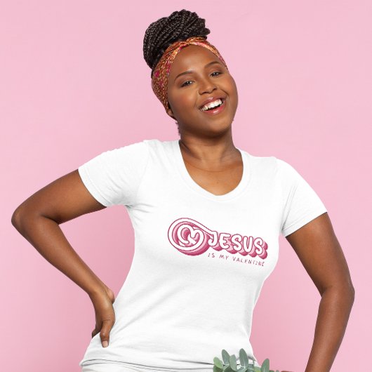 Jezus is mijn Valentijn Christelijk Rode Hart Retr T-shirt