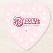 Jezus is mijn Valentijn Christelijk Schattige hart Kartonnen Onderzetters (Voorkant)