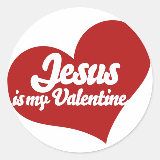 Jezus is mijn Valentijn Ronde Sticker (Voorkant)